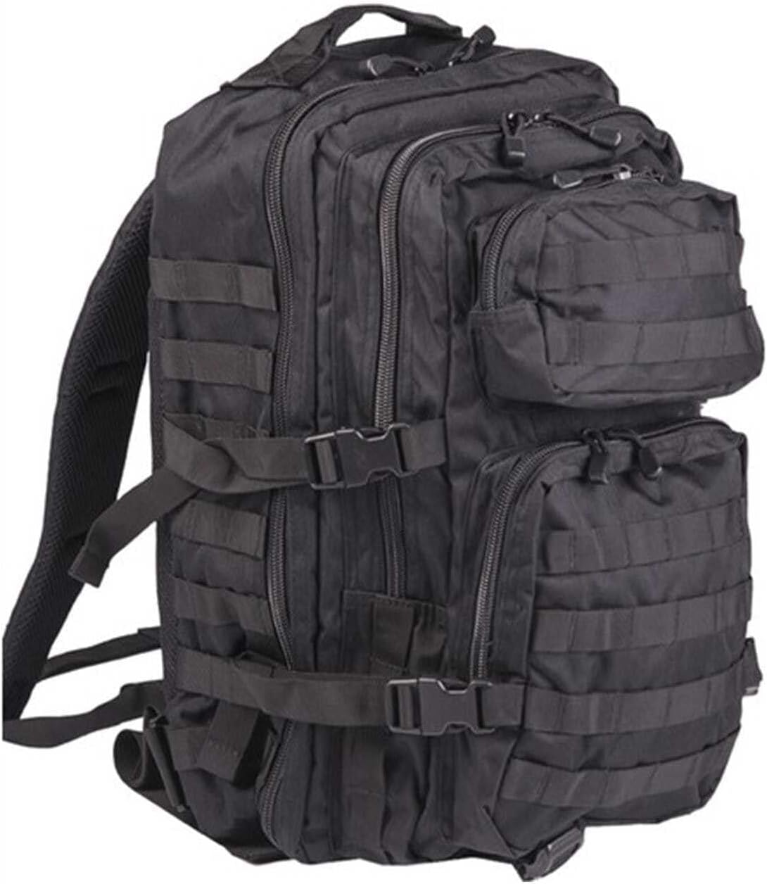Unisex Assault Pack - Rugged Durable Lightweight Ergonomic Versatile Tactical Outdoor Camping Hiking Backpack with Adjustable Padded Shoulder Straps & Loops, Black, 36L