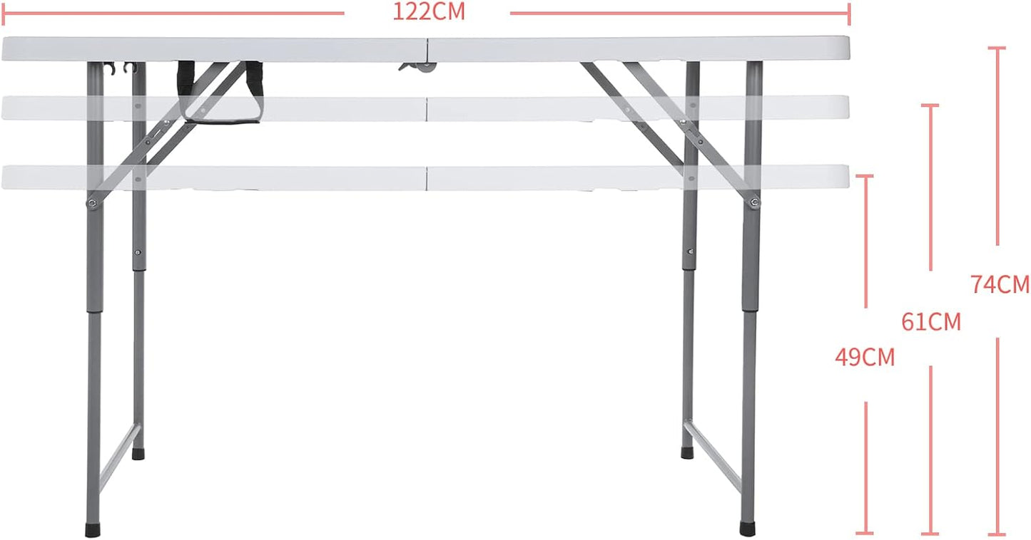 4ft Folding Table Outdoor Tables Picnic Table Barbecue Camping Tables Courtyard Leisure Portable Tables Balcony Table