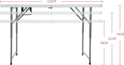 4ft Folding Table Outdoor Tables Picnic Table Barbecue Camping Tables Courtyard Leisure Portable Tables Balcony Table