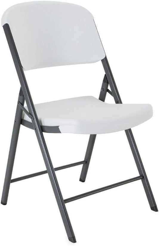 Commercial Grade Folding Chair, 4 Pack, White Granite