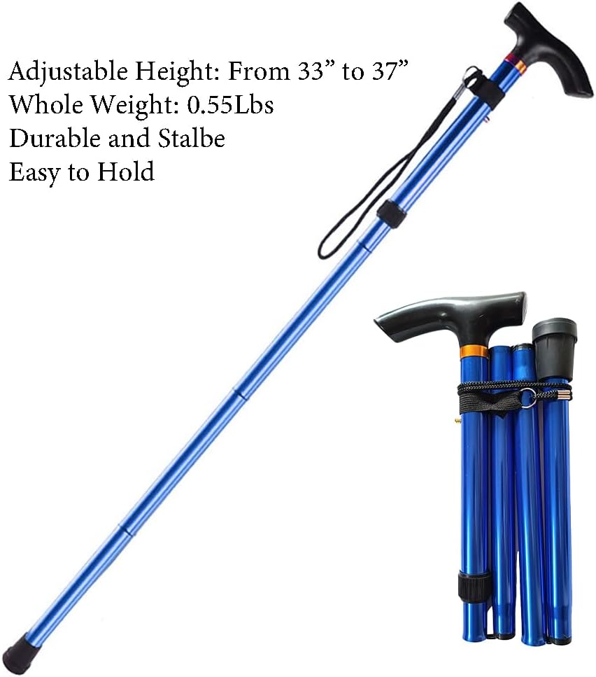 Collapsible Walking Stick, Lightweight Cane for Men & Women, Adjustable  Trekking Poles, Balance Canes, Folding Walking Sticks for Hiking, Gear, Gifts for niors
