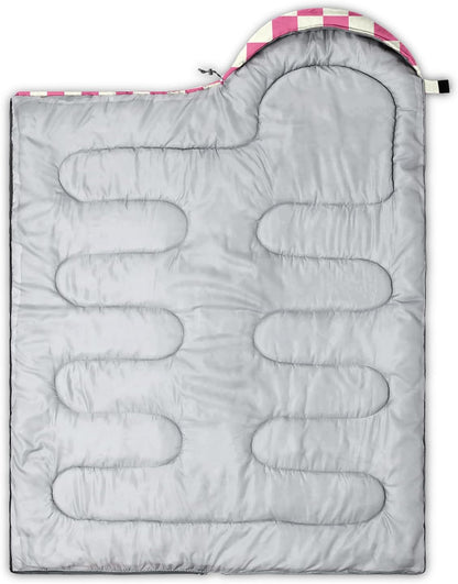 Sleeping Bags for Adults and Kids Backpacking Camping Sleeping Bags for Girls and Boys Lightweight Waterproof Cold/Warm Sleeping Bag for All Season