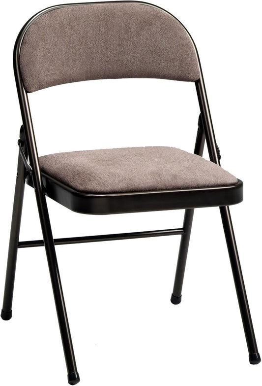 Tubular Steel Frame and Deluxe Fabric Padded Folding Chair in Cinnabar Frame and  Fabric Seat and Back 4 Pack