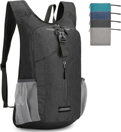 20L Hiking Backpack Lightweight Packable Hiking Daypack for Women Men, Foldable Small Backpacks for Travel Camping Outdoor (Black)