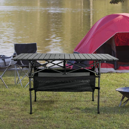 Outdoor Folding Portable Picnic Camping Table, Aluminum Roll-up Table with Easy Carrying Bag for Indoor,Outdoor,Camping, Beach,Backyard, BBQ, Party, Patio, Picnic