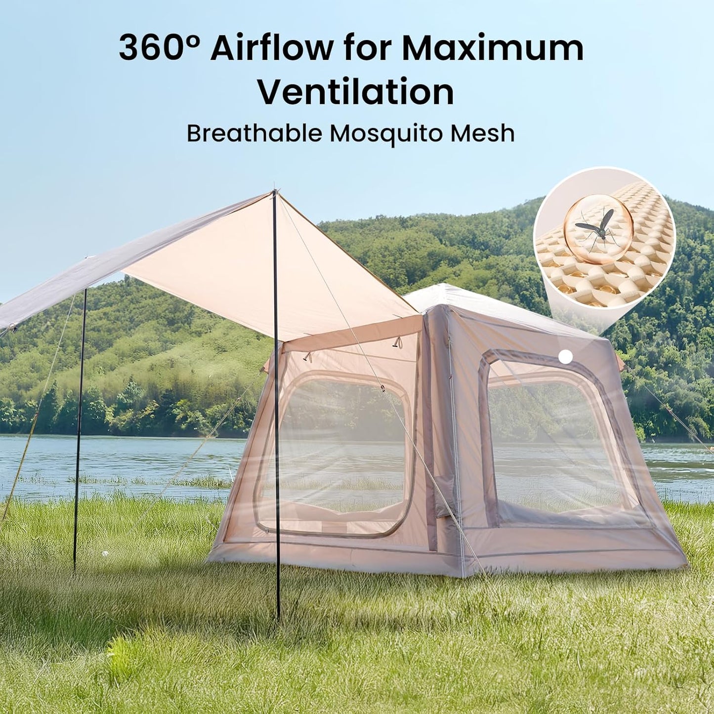 PU3000 Waterproof Inflatable Tent
